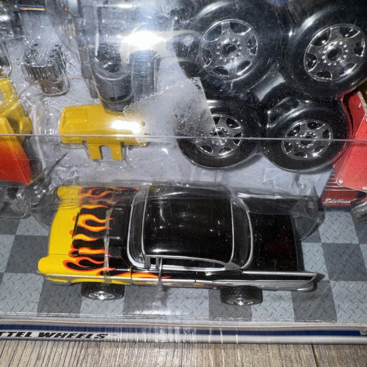 Hot Wheels ‘57 Chevy 1997 Hot Wheels Mechanix 57 Chevy Black with Flames Custom X-tool Buildable Set