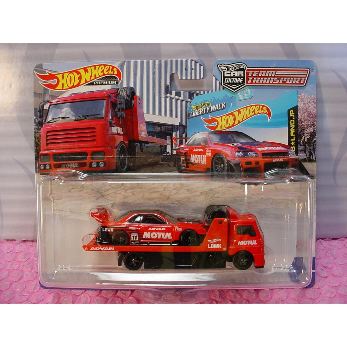 Hot Wheels Liberty Walk LB-ER34 Super Silhouette Nissan Skyline Team Transport