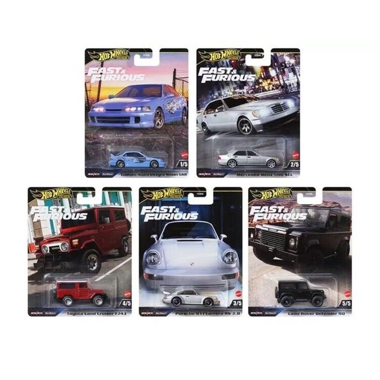 Hot Wheels 2024 Premium Fast Furious G Case Set of 5 Cars HNW46-956G