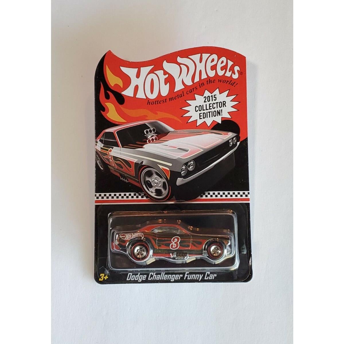 2015 Hot Wheels Rlc Dodge Challenger Funny Car 3 Mint Card with Protector