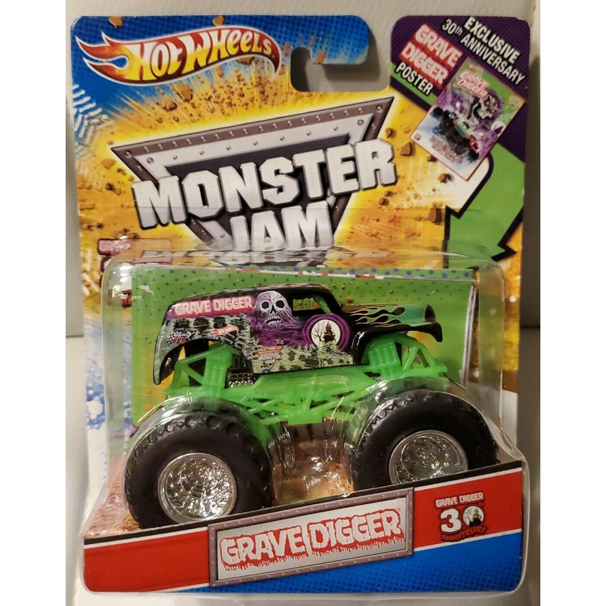 Grave Digger 30TH Anniversary Poster Monster Jam Diecast 2010 Ultra Rare