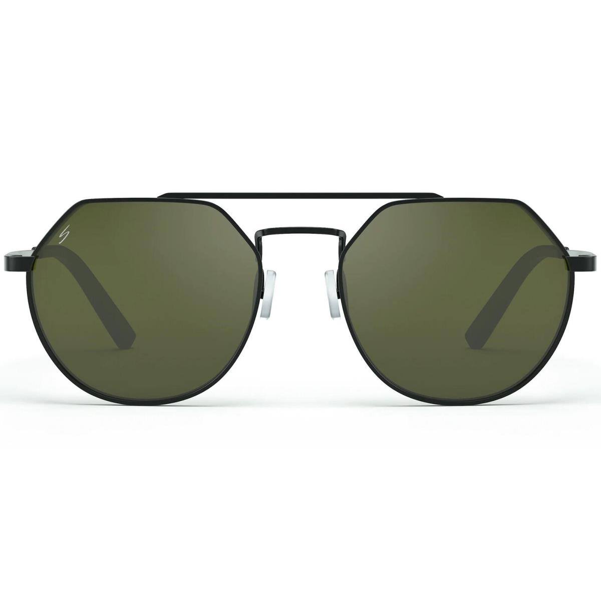 Serengeti Shelby Men`s Matte Black Geometric Pilot Sunglasses - SS533002 - Italy