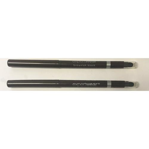 12 Maybelline Expert Wear Automatic Eye Pencil with Smudger - Brownish Black