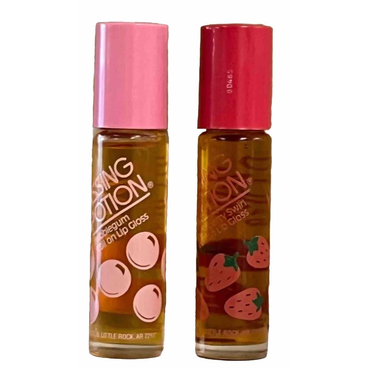 2 Maybelline Kissing Potion Roll On Lip Gloss Bubble Gum/strawberry Swirl Glass