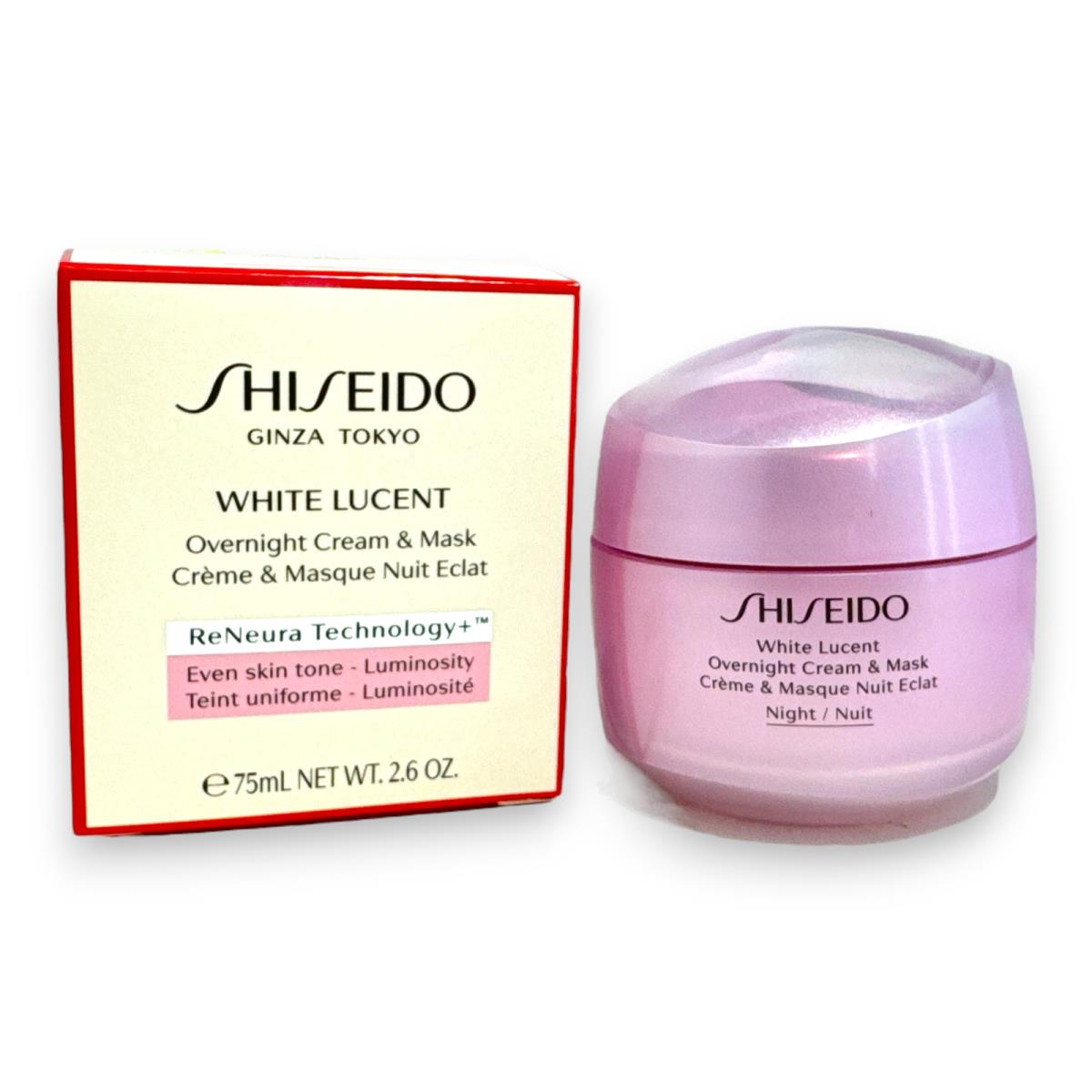 Shiseido White Lucent Overnight Cream Mask Even Skin Tone- Luminosity 2.6oz