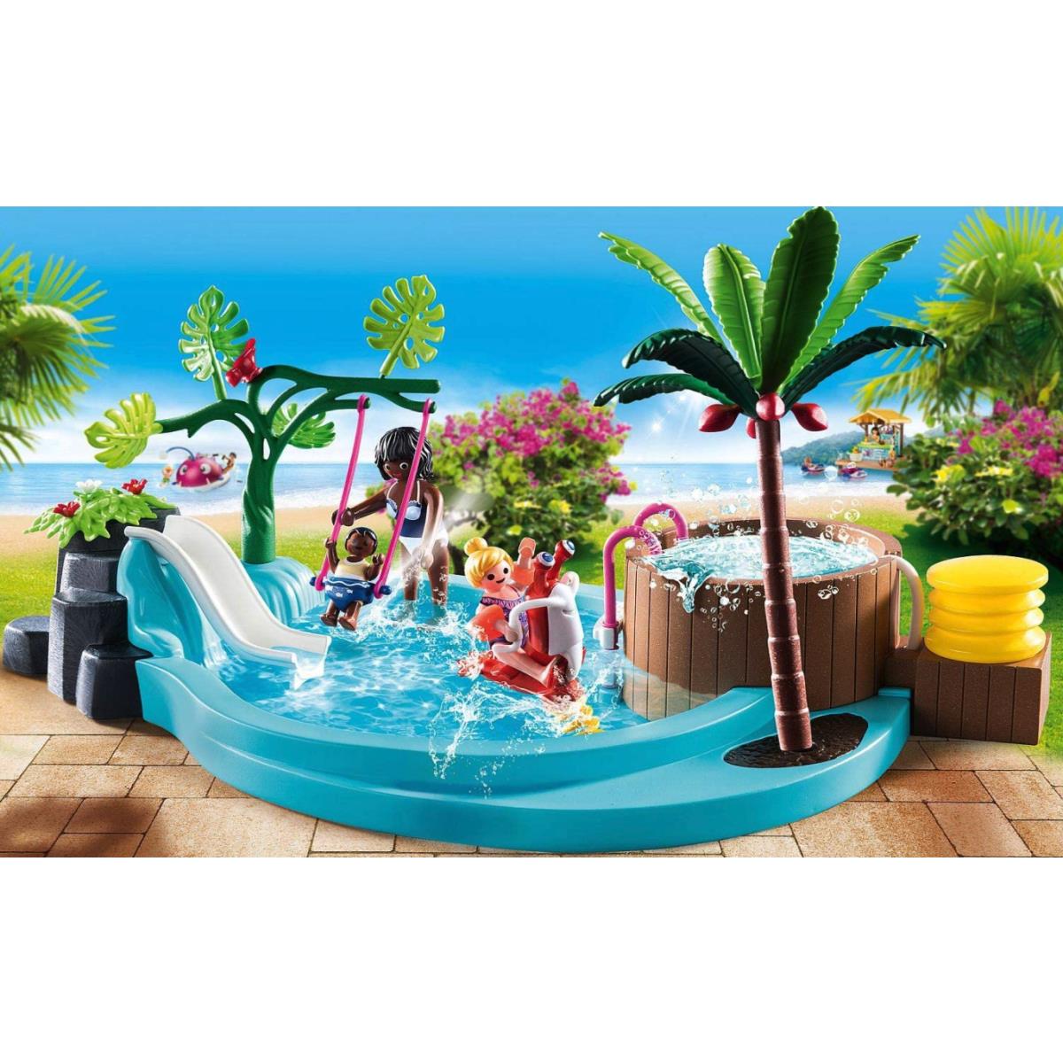 Playmobil 70611 Children`s Pool with Whirlpool Slide Swing 2021