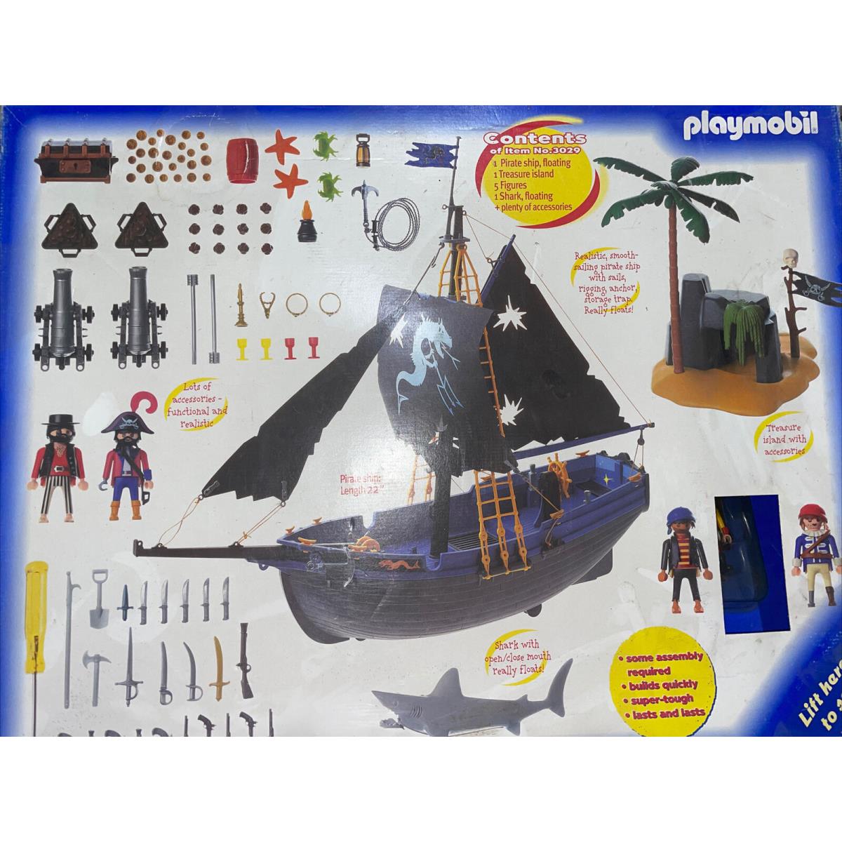 Playmobil 3029 Pirate Ship Adventure Set - Missing 1 Front Sail