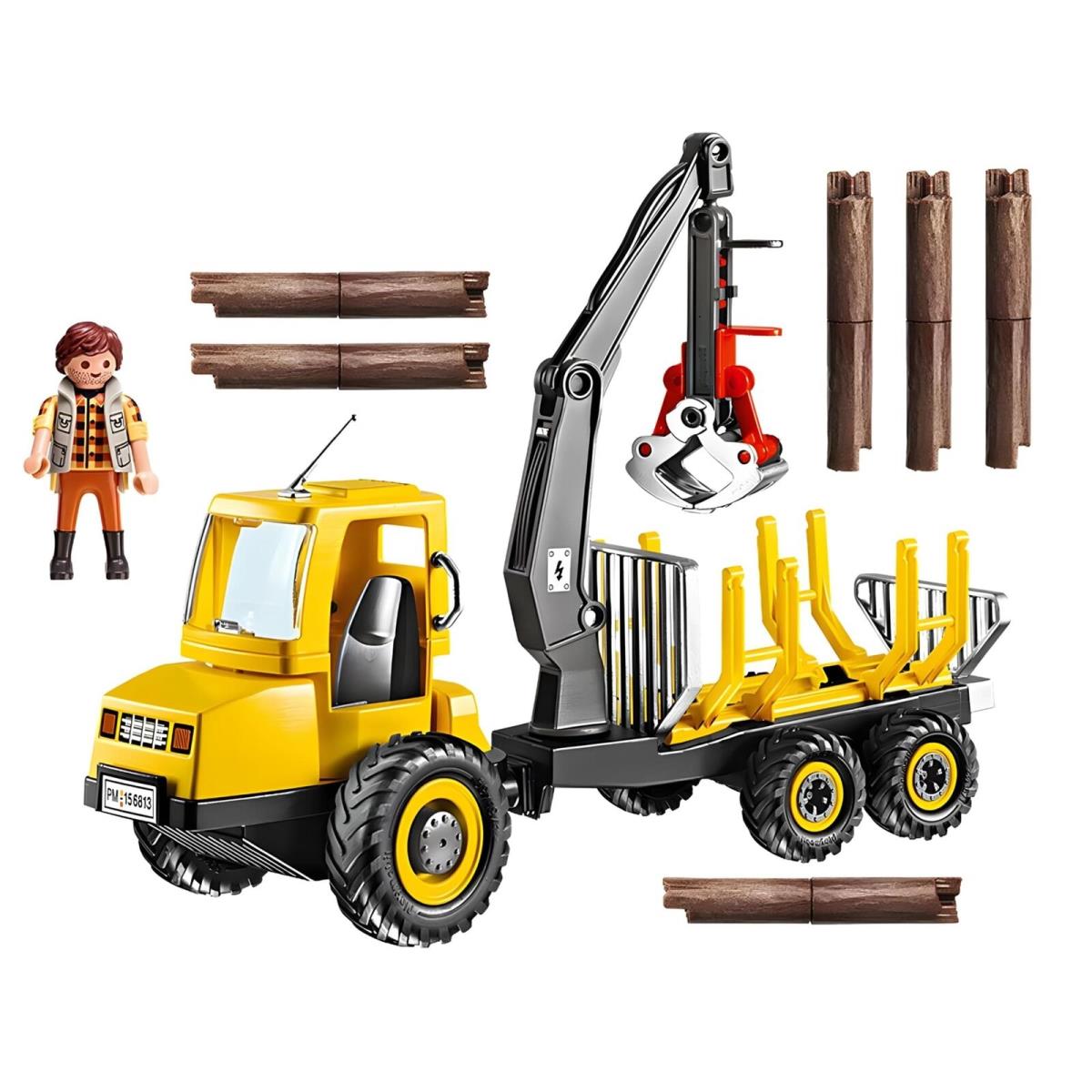 Playmobil 6813 Timber Transporter with Crane Building Set