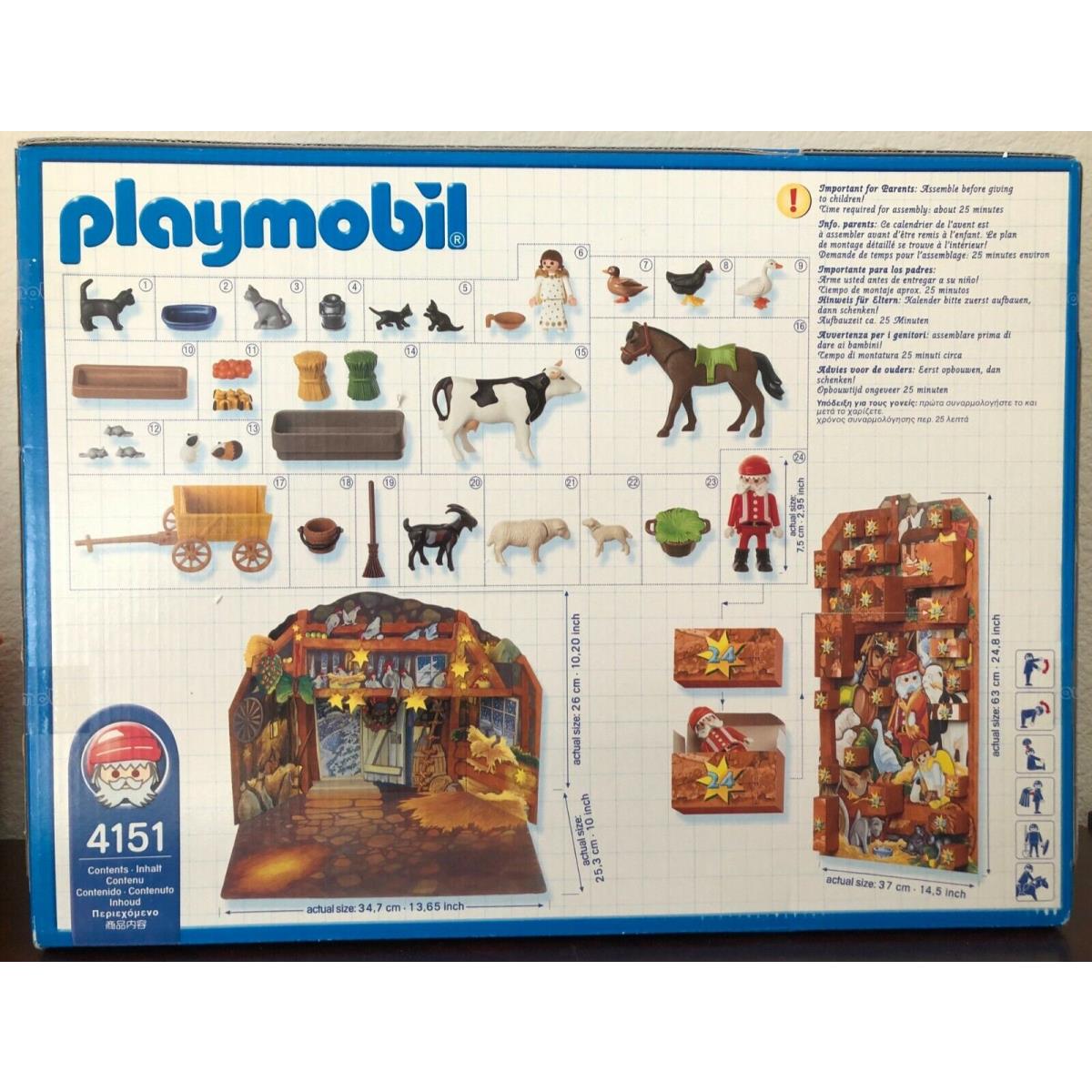 Playmobil 2005 Advent Calendar Set 4151 Animals` Christmas