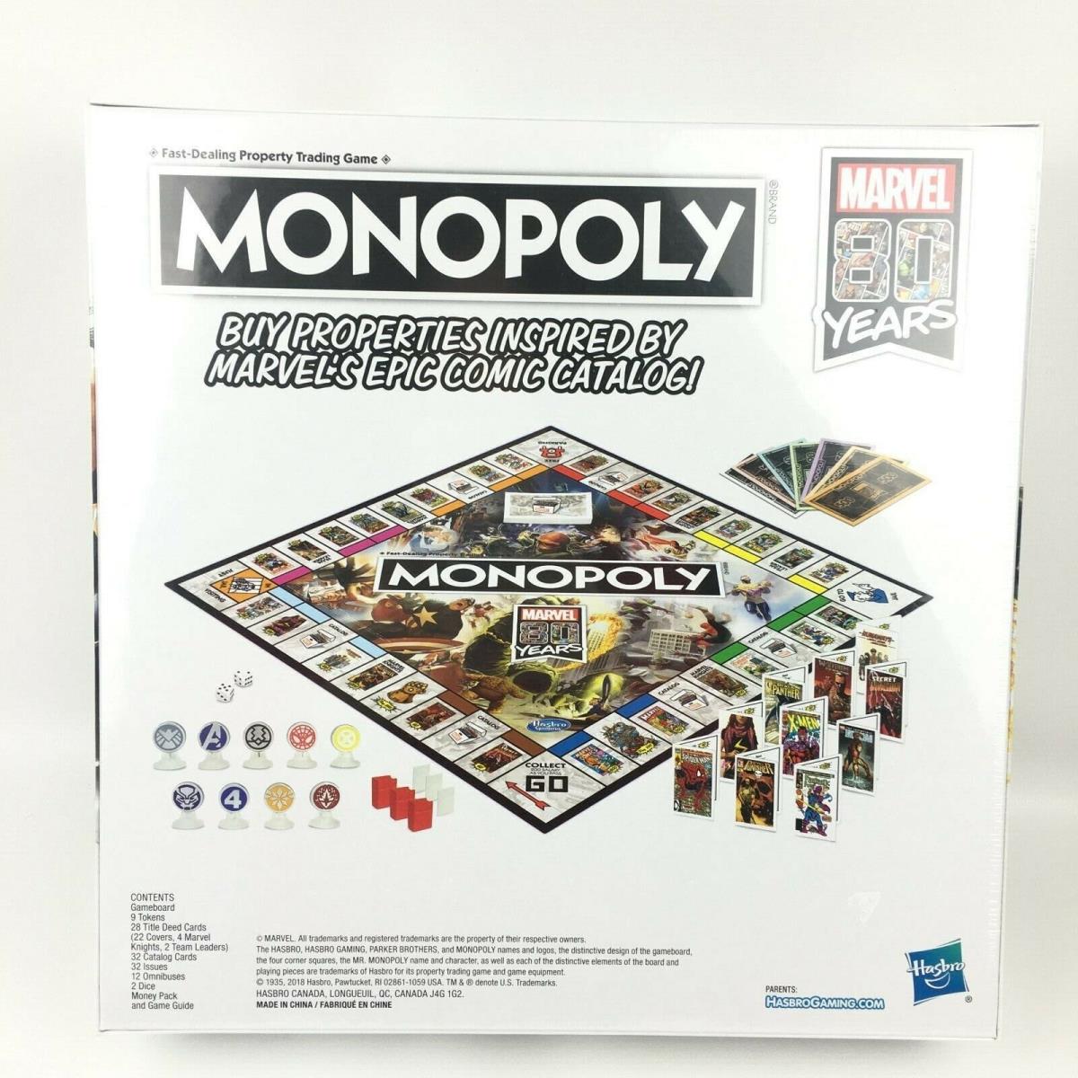 Monopoly Marvel 80 Years Board Game Hasbro