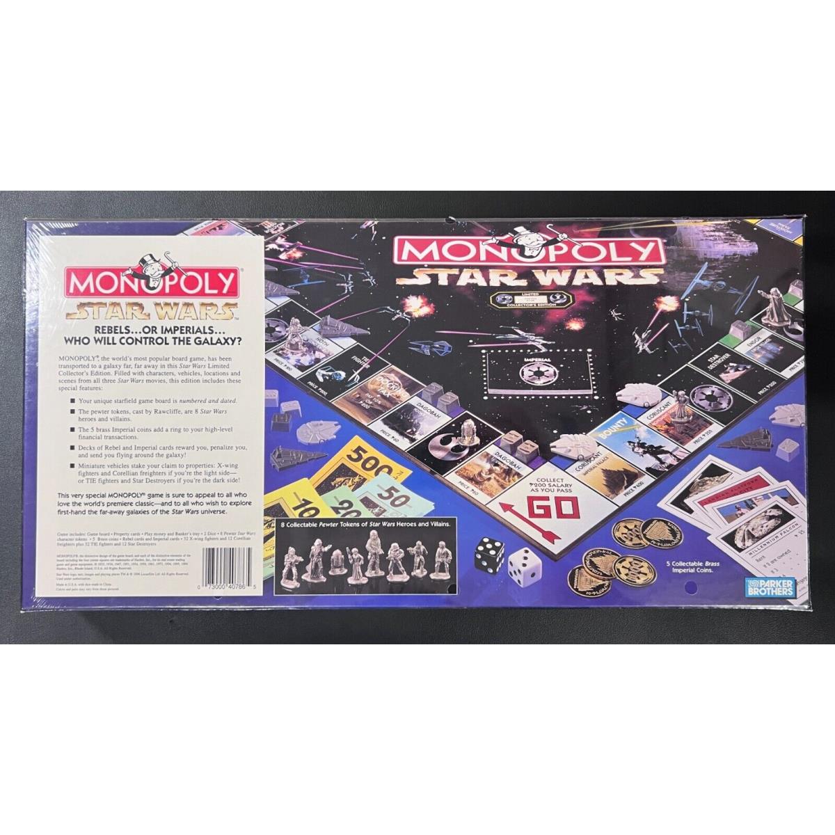 Vintage 1996 Habsro Monopoly Star Wars Limited Collector`s Edition