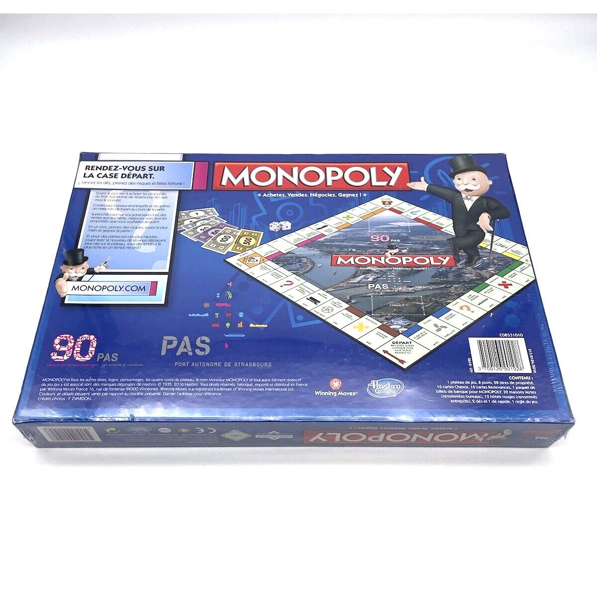 Monopoly Board Game Pas Port Autonome De Strasbourg French Version Hasbro 2016