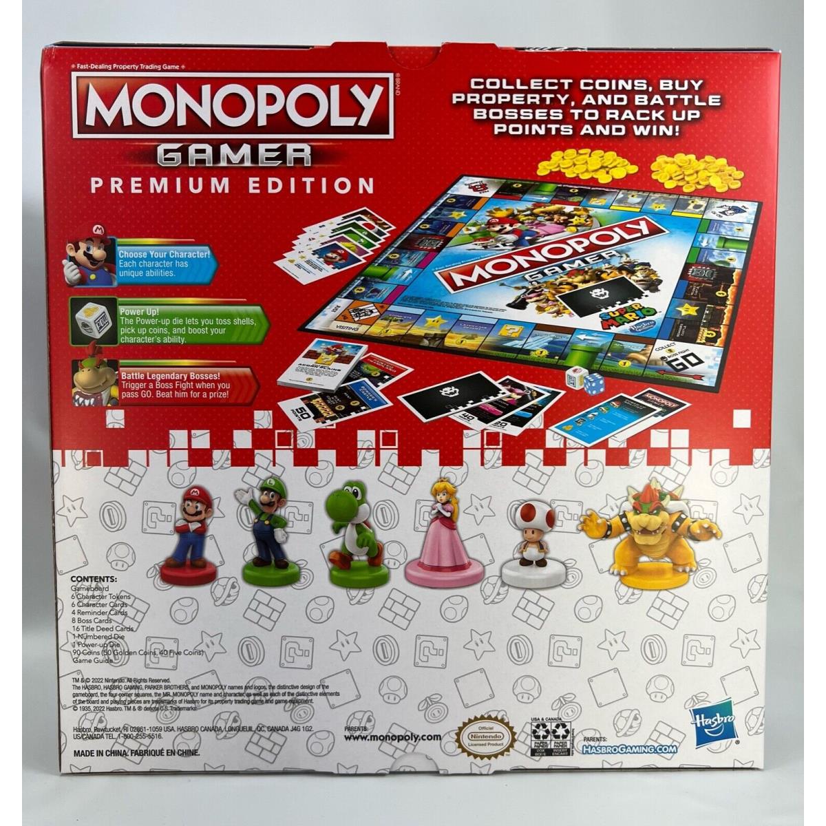 Super Mario Bros Monopoly Gamer Premium Edition Board Game Hasbro Feat Bowser