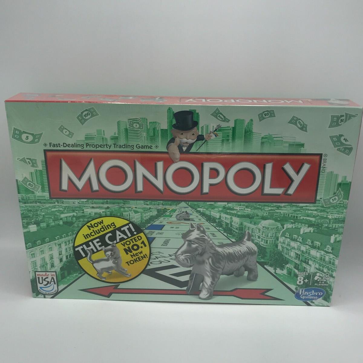 Hasbro Monopoly Board Game with Cat Token Rare Cat is Back