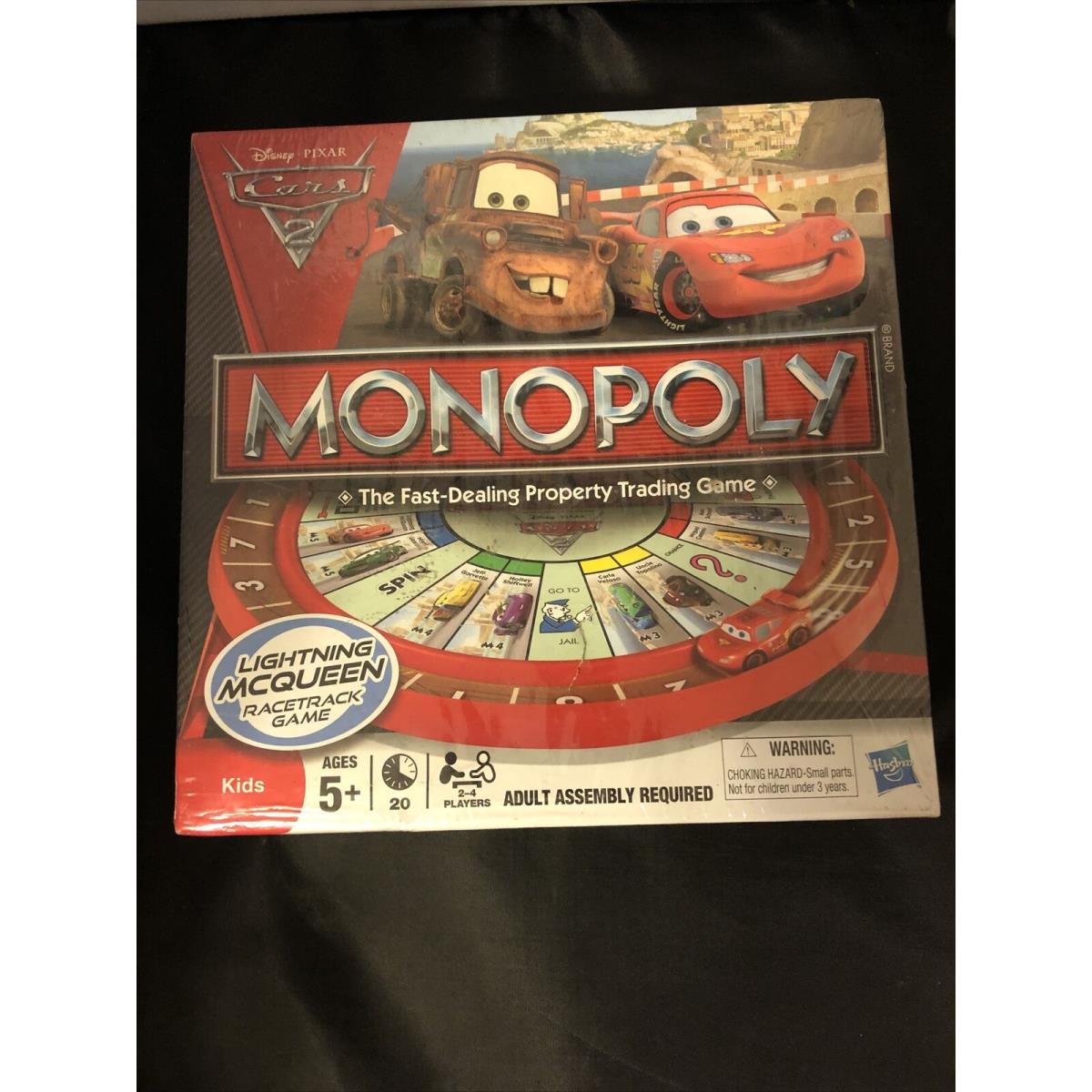 Disney Pixar Cars 2 Monopoly 2011 Racetrack Game Hasbro