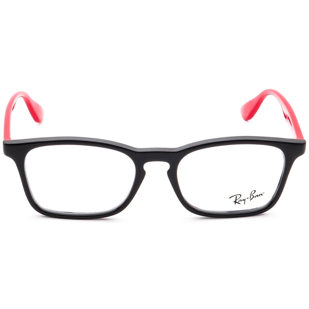 Ray-ban Kids` Eyeglasses RB 1553 3725 Black on Red Rectangular Frame 46 16 130