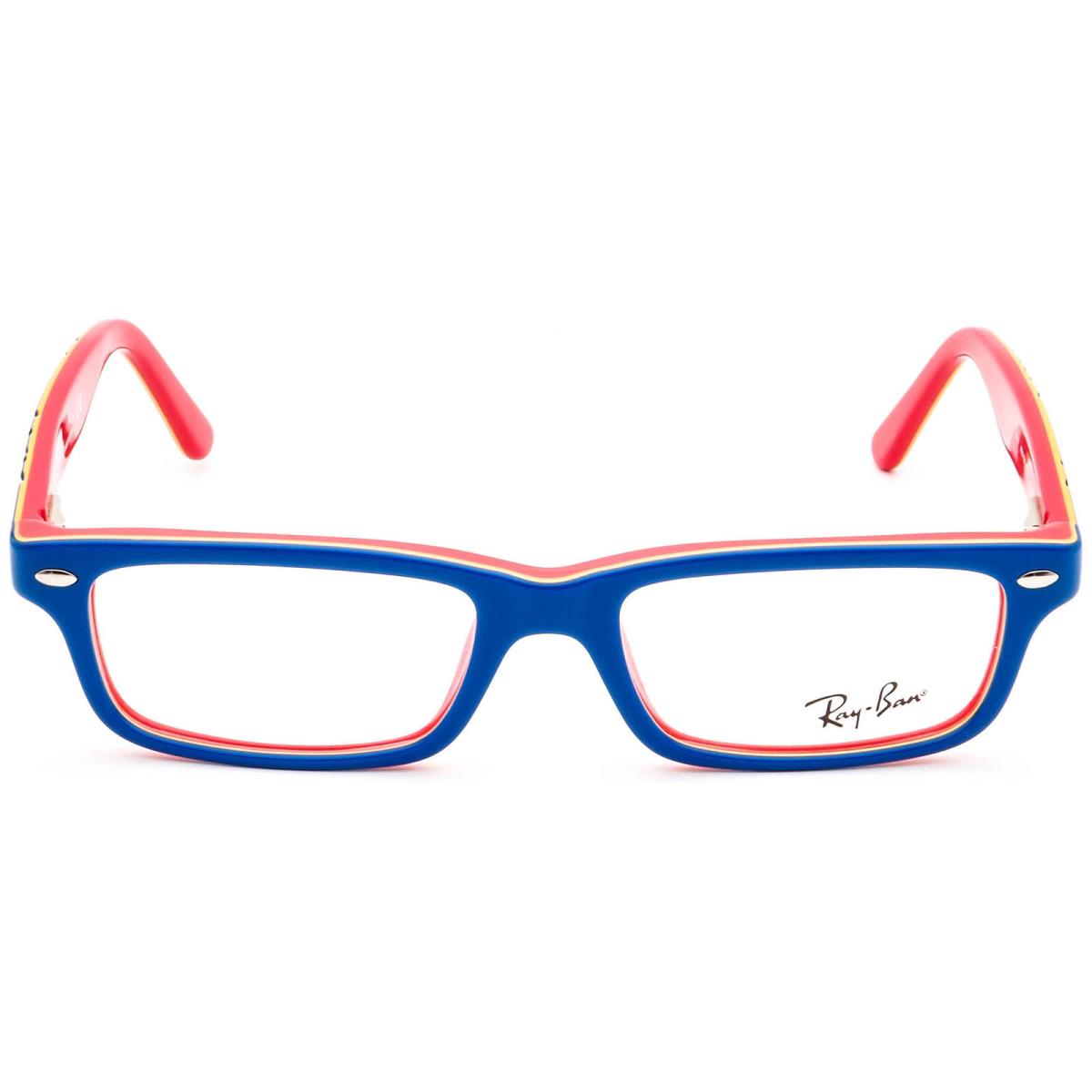 Ray-ban Junior Eyeglasses RB 1535 3601 Blue/coral Rectangular Frame 48 16 130 - Frame: Blue on Coral