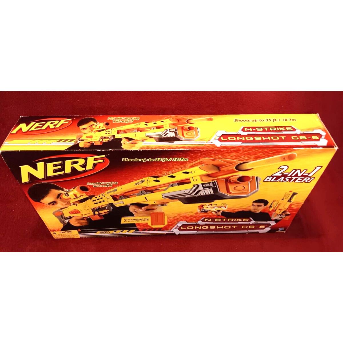 Nerf N-strike Longshot CS-6 61983 2009 Hasbro 2 IN 1 Blaster Read
