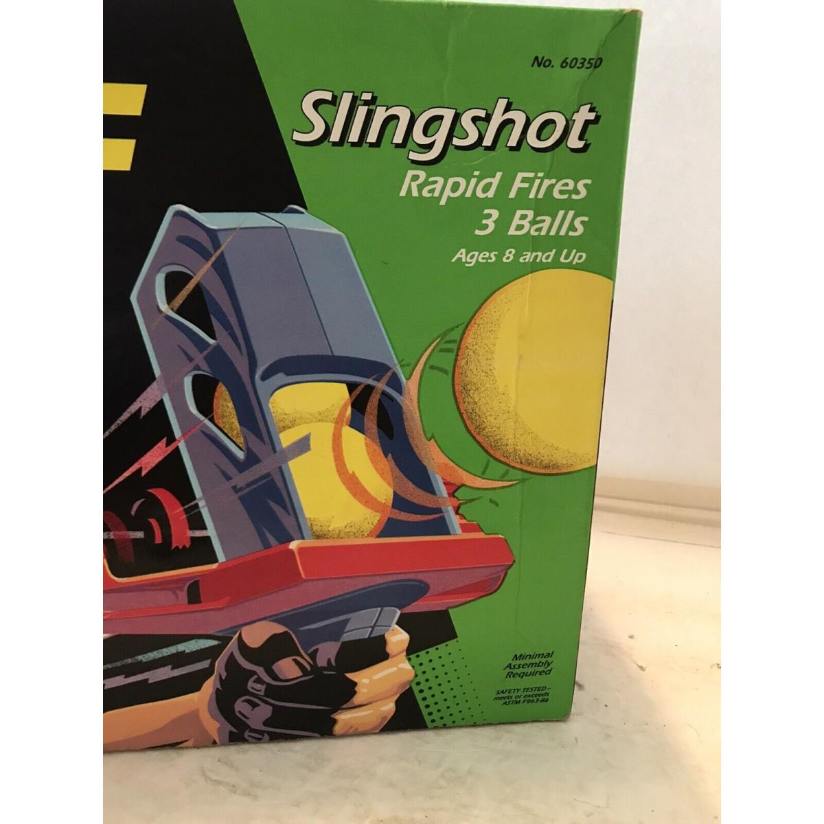 Nerf Slingshot 1991 Kenner Black Red W/ 3 Yellow Ballistic Balls Box Read