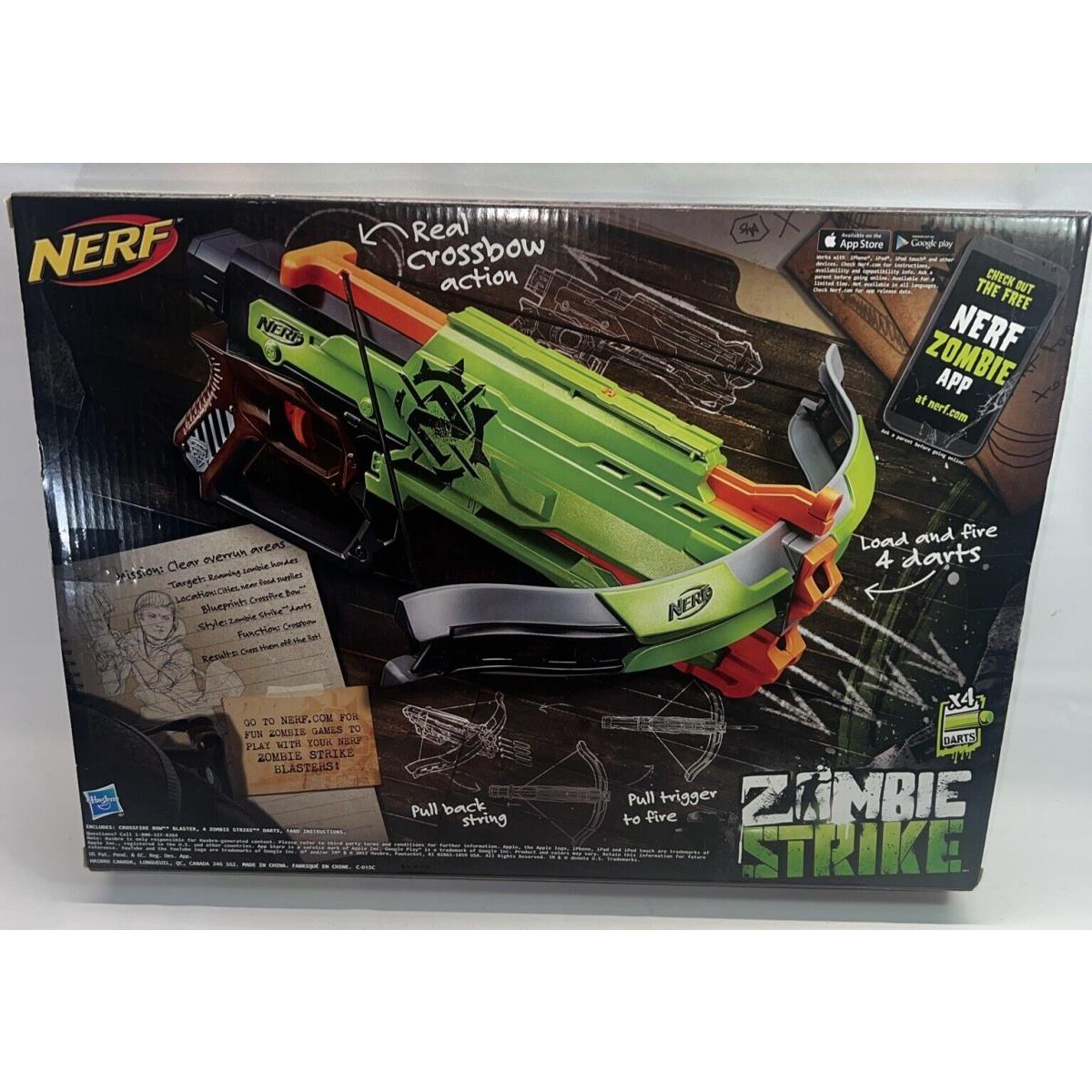 Nerf Zombie Strike Crossfire Bow W/darts Real Crossbow Action Hasbro