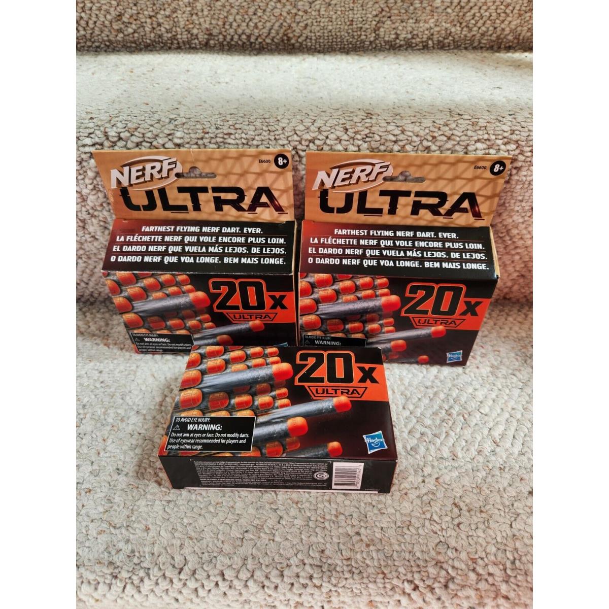 Nerf Ultra One Foam Dart Refill 20 Count x3=60 Darts Farthest Flying Nerf Dart