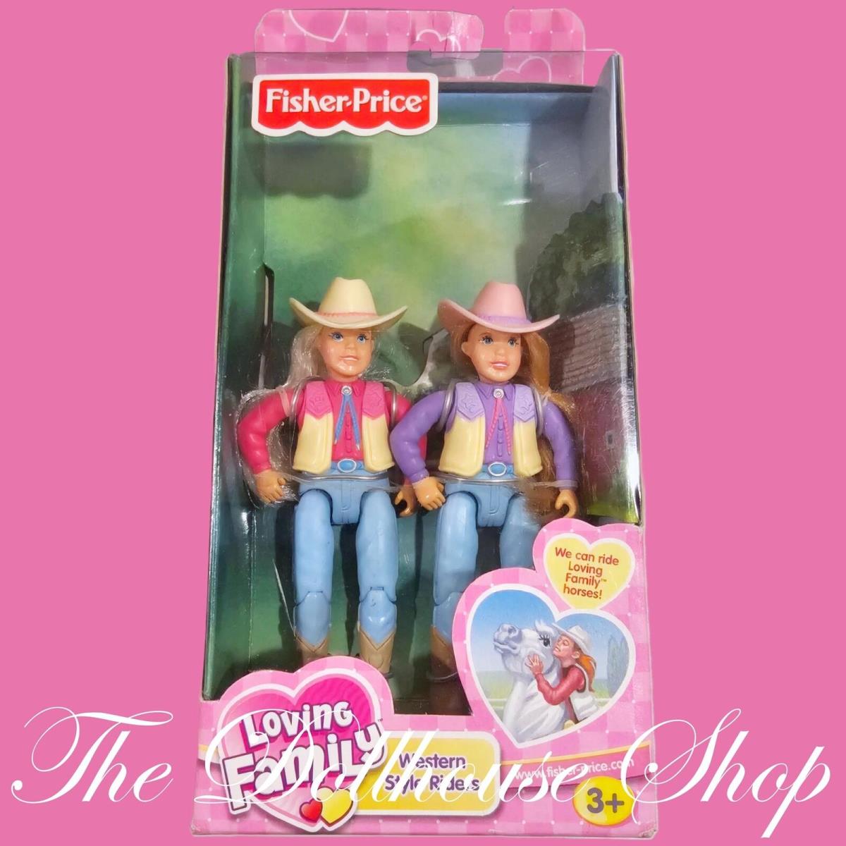 Fisher Price Loving Family Dollhouse Two Girl Western Style Riders Dolls