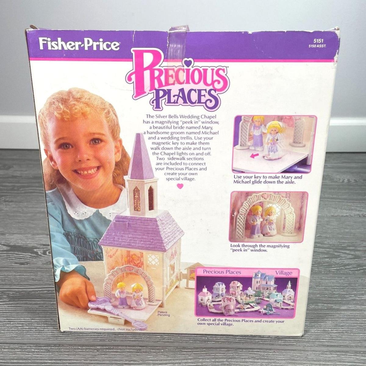 Vintage 1988 Fisher Price Precious Places Silver Bells Wedding Chapel