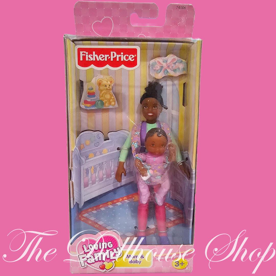Fisher Price Loving Family Dollhouse African American Mom and Baby Dolls