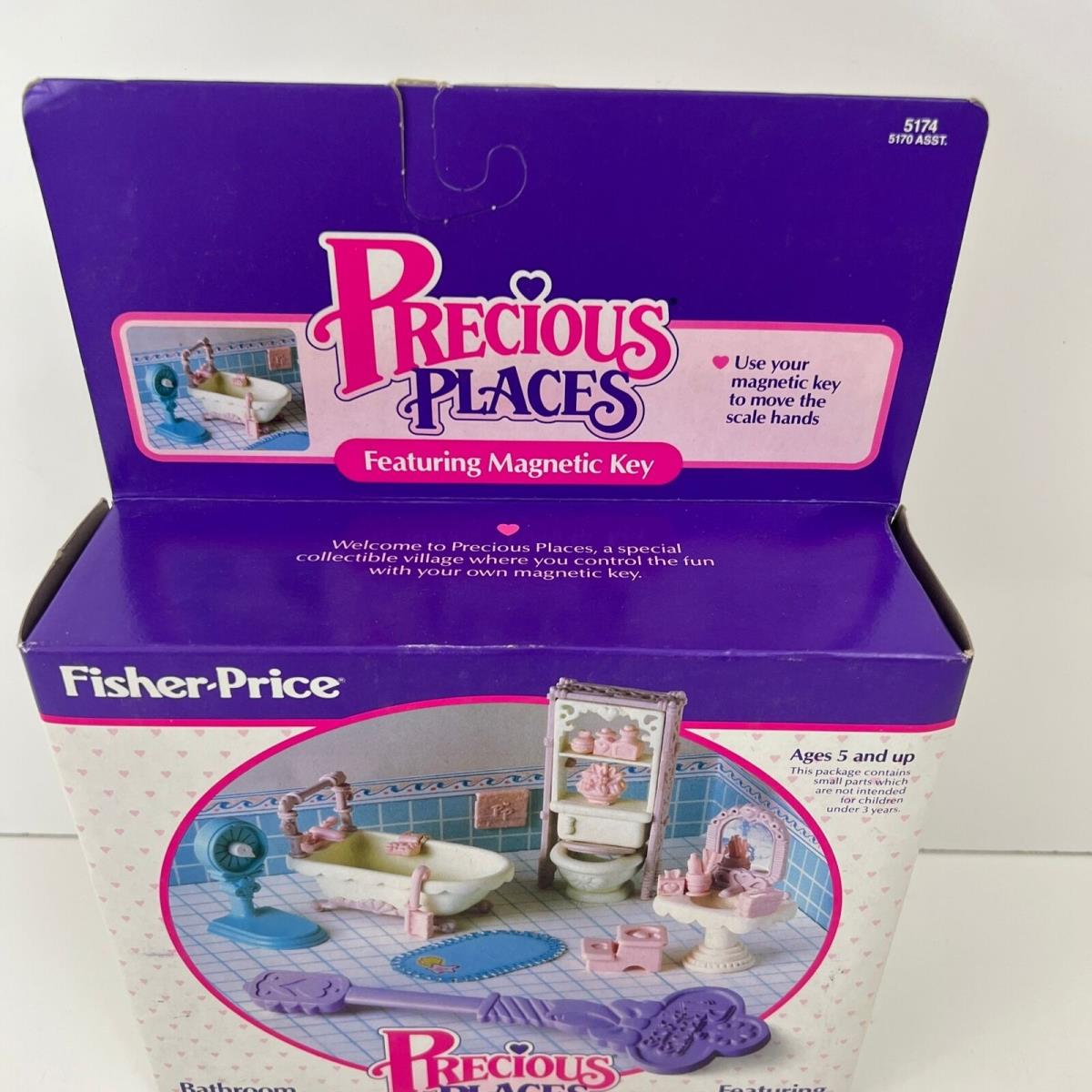 Vintage Fisher Price Precious Places Bathroom Furniture 5174 1988 Dollhouse