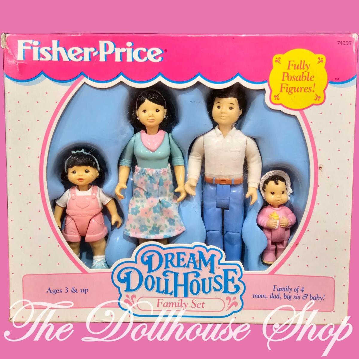 Fisher Price Loving Family Dream Dollhouse Asian Family Mom Dad Girl Baby Dolls
