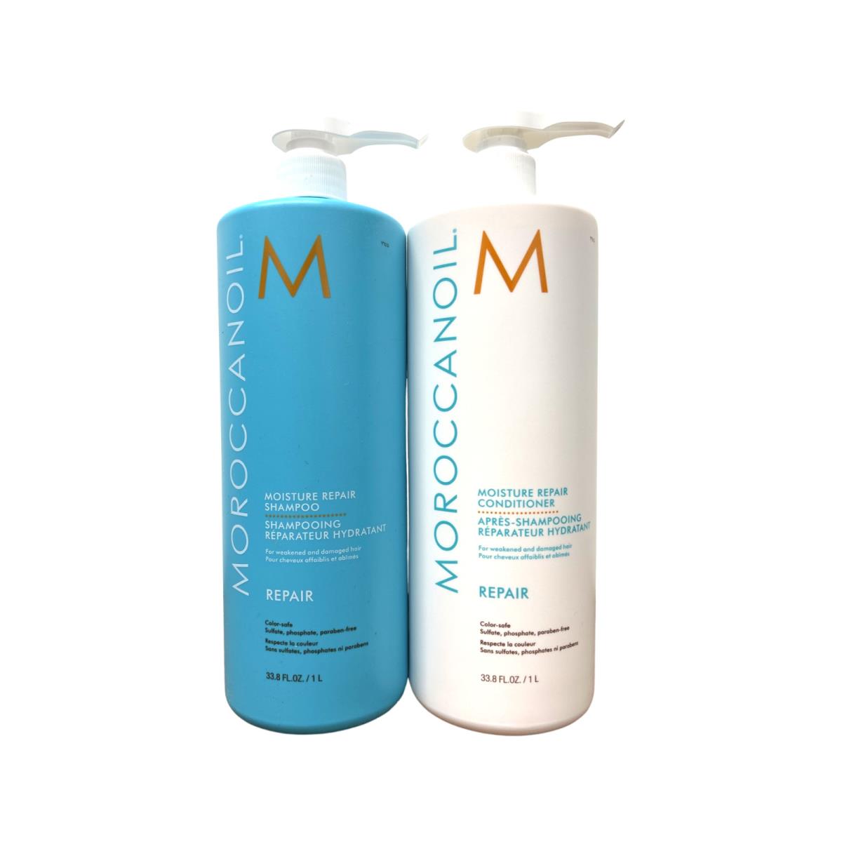 Moroccanoil Moisture Repair Shampoo Conditioner Duo Set 33.8 oz / 1 Liter Each