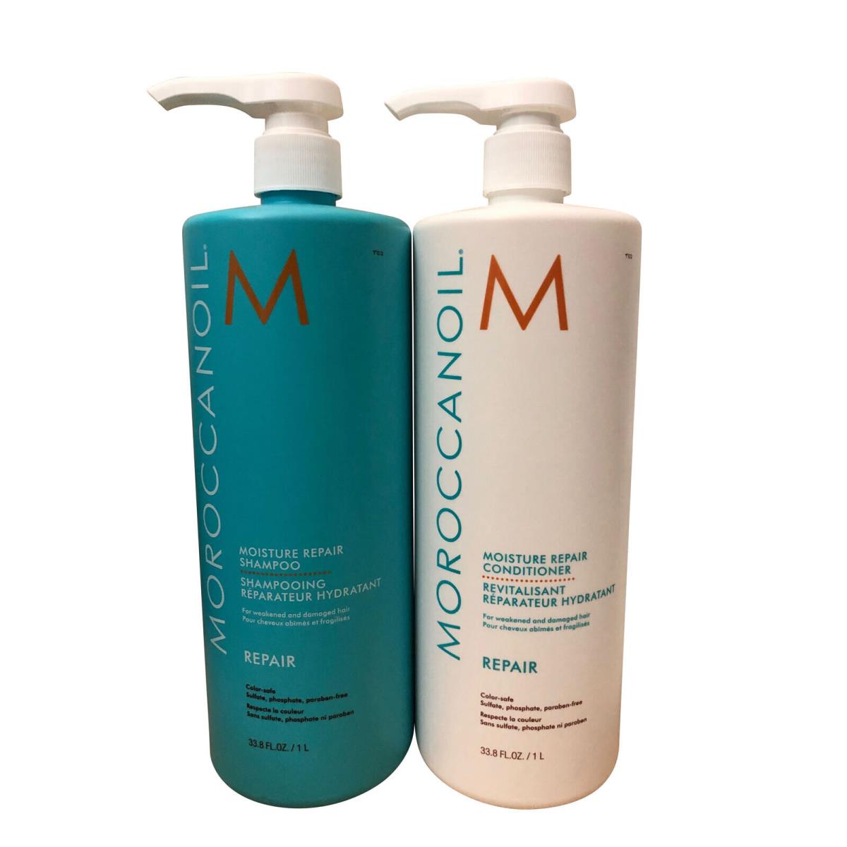 Moroccanoil Moisture Repair Shampoo Conditioner Set Hair 33.8 OZ