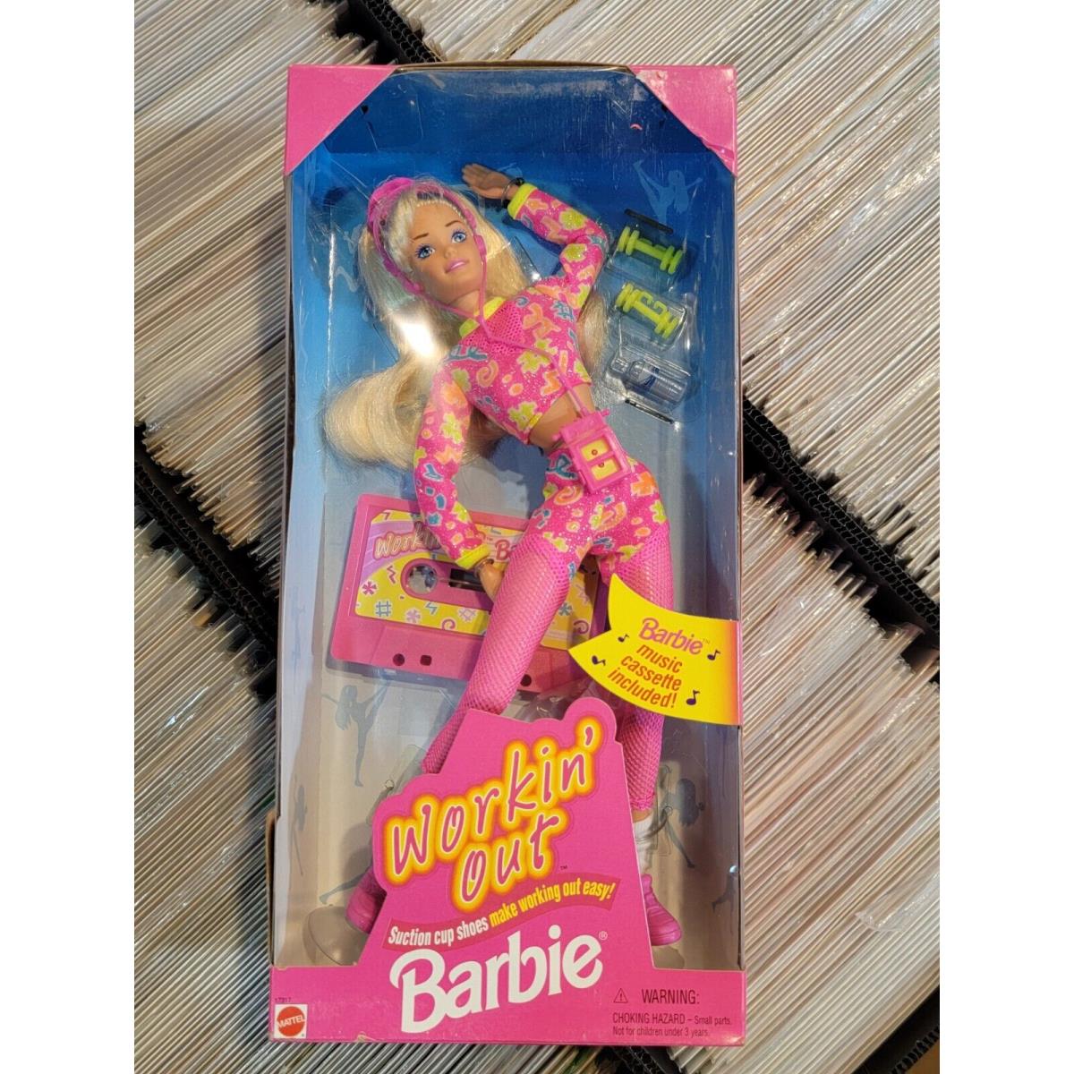 Workin Out Barbie Doll Figure Mattel 1996 w/ Cassette Tape