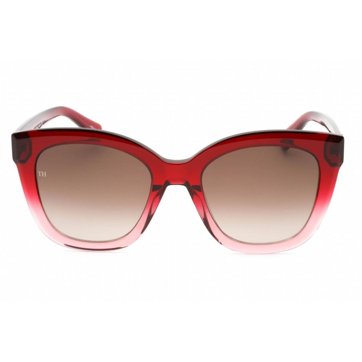 Tommy Hilfiger Women`s Sunglasses Red Cat Eye Full Rim Frame TH 1884/S 0C9A HA