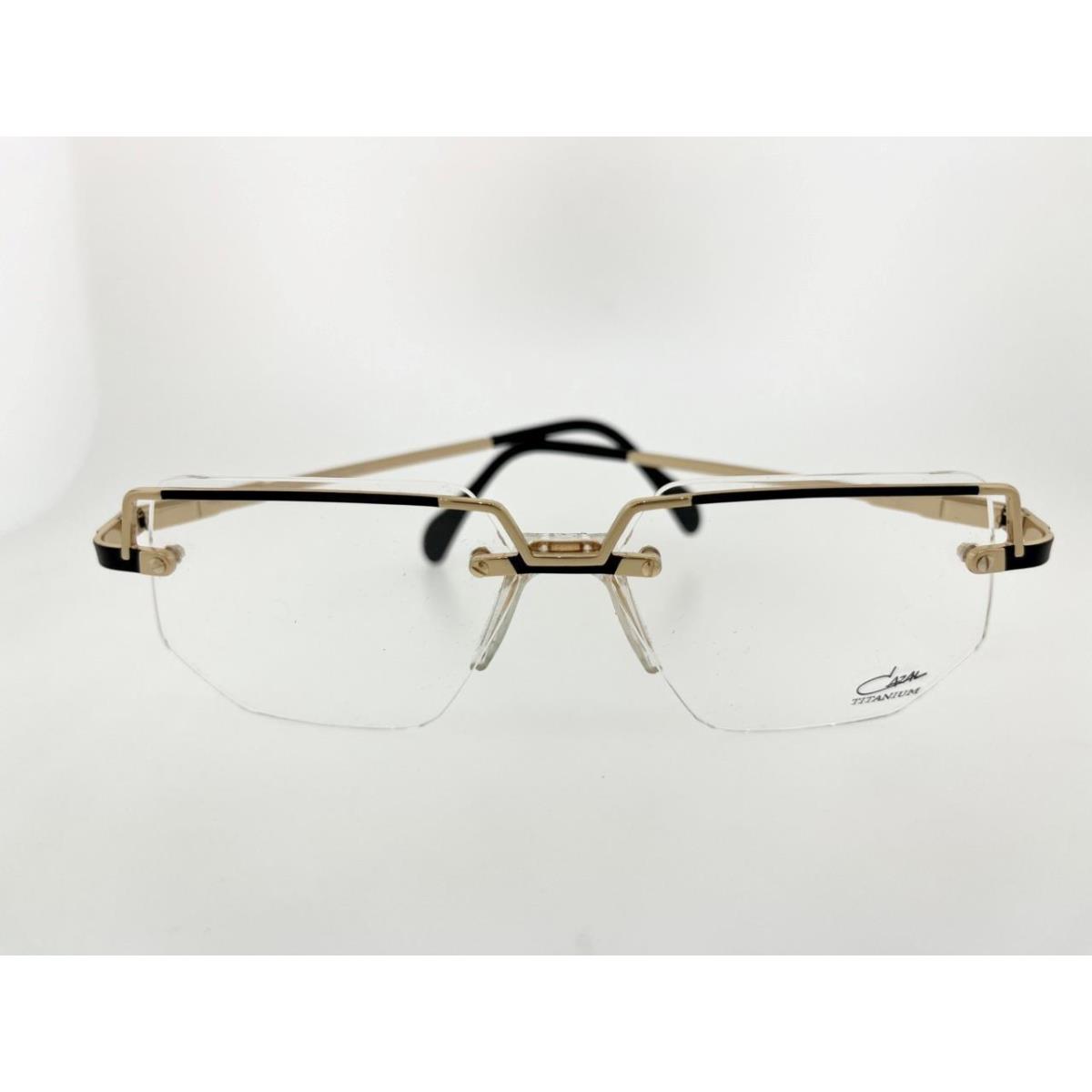 Cazal Prescription 742 095 59MM Matt Black Gold Frame with Clear Demo Lenses