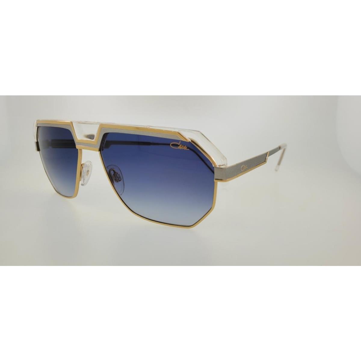 Cazal Sunglasses 790 003 61MM Gold Silver Frame with Blue Gradient Lenses