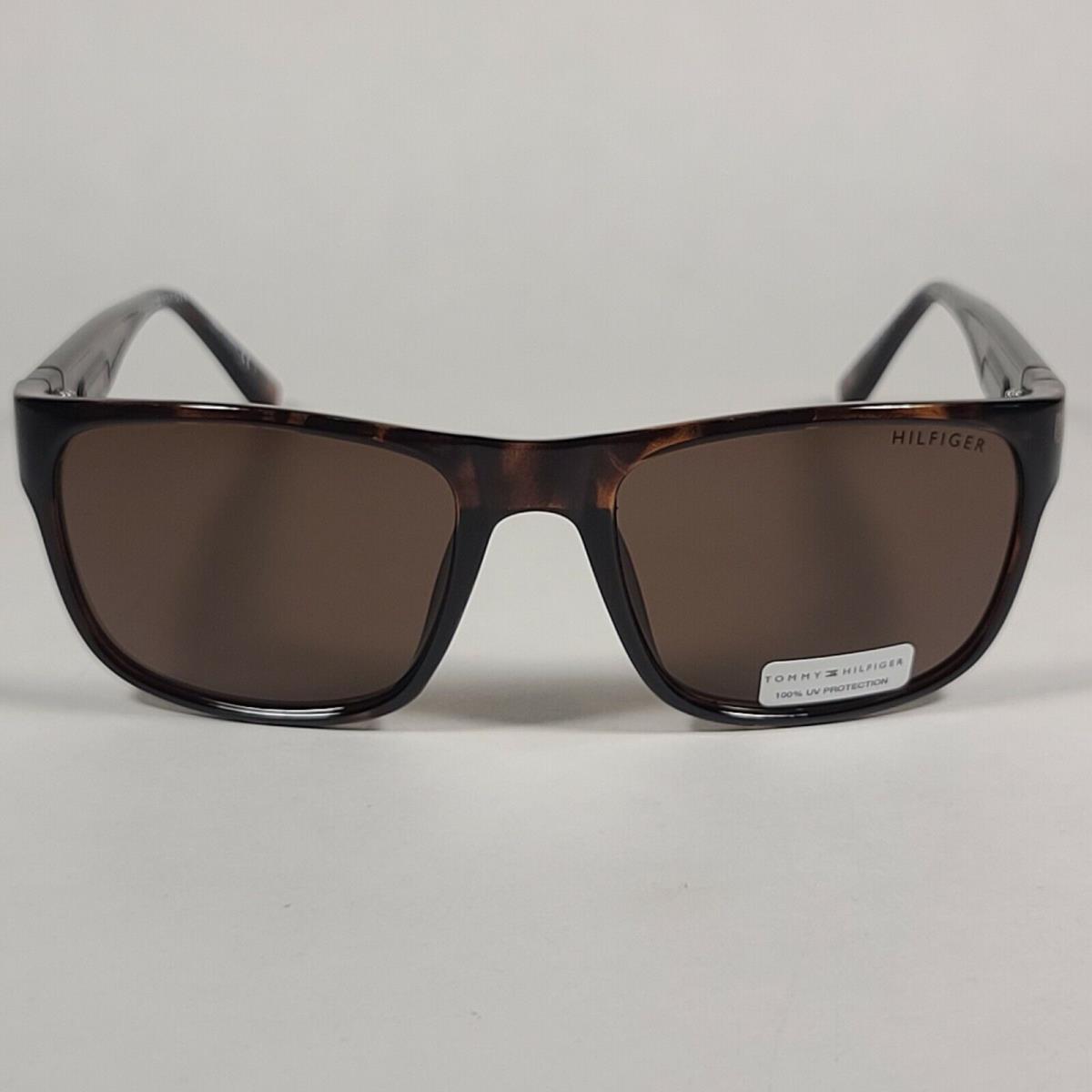 Tommy Hilfiger Wilson MP OM563 Rectangular Sunglasses Brown Tortoise Brown Lens