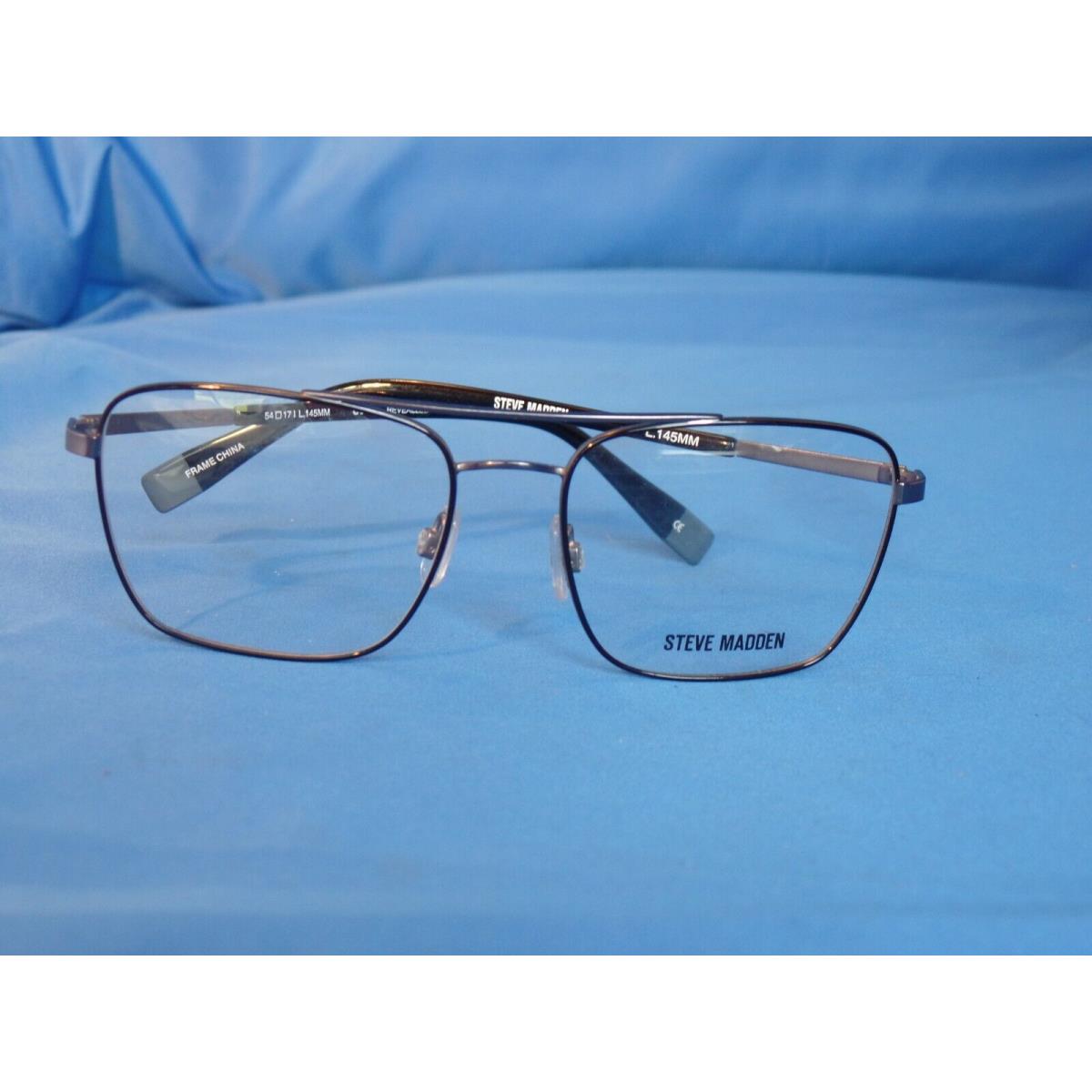 Men`s Steve Madden Eyeglass Frame Revealled Black Metal 54-17-145