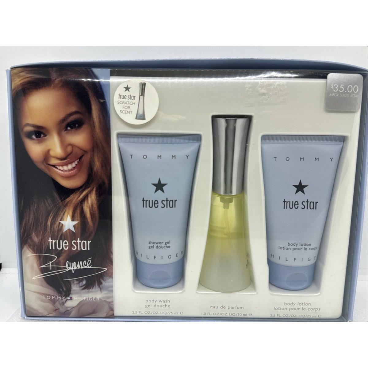 True Star Tommy Hilfiger Women Set 1 oz Edp 2.5oz Lotion 2.5oz Body Wash Beyonc