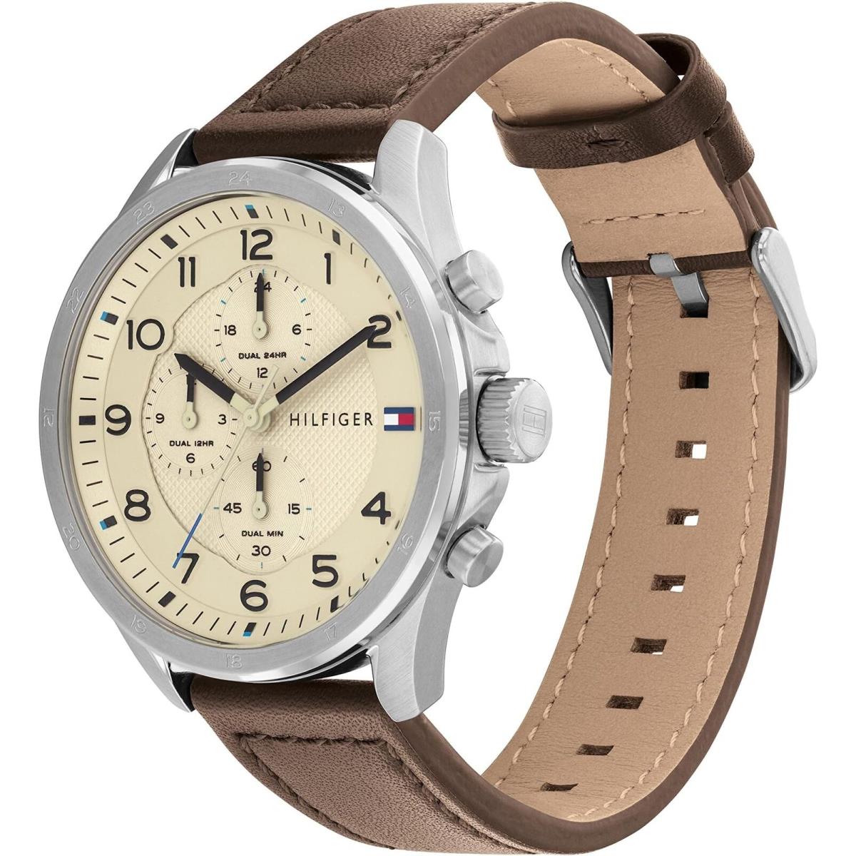 Tommy Hilfiger 1792003 Men`s Stainless Steel Case Calfskin Strap Watch Brown