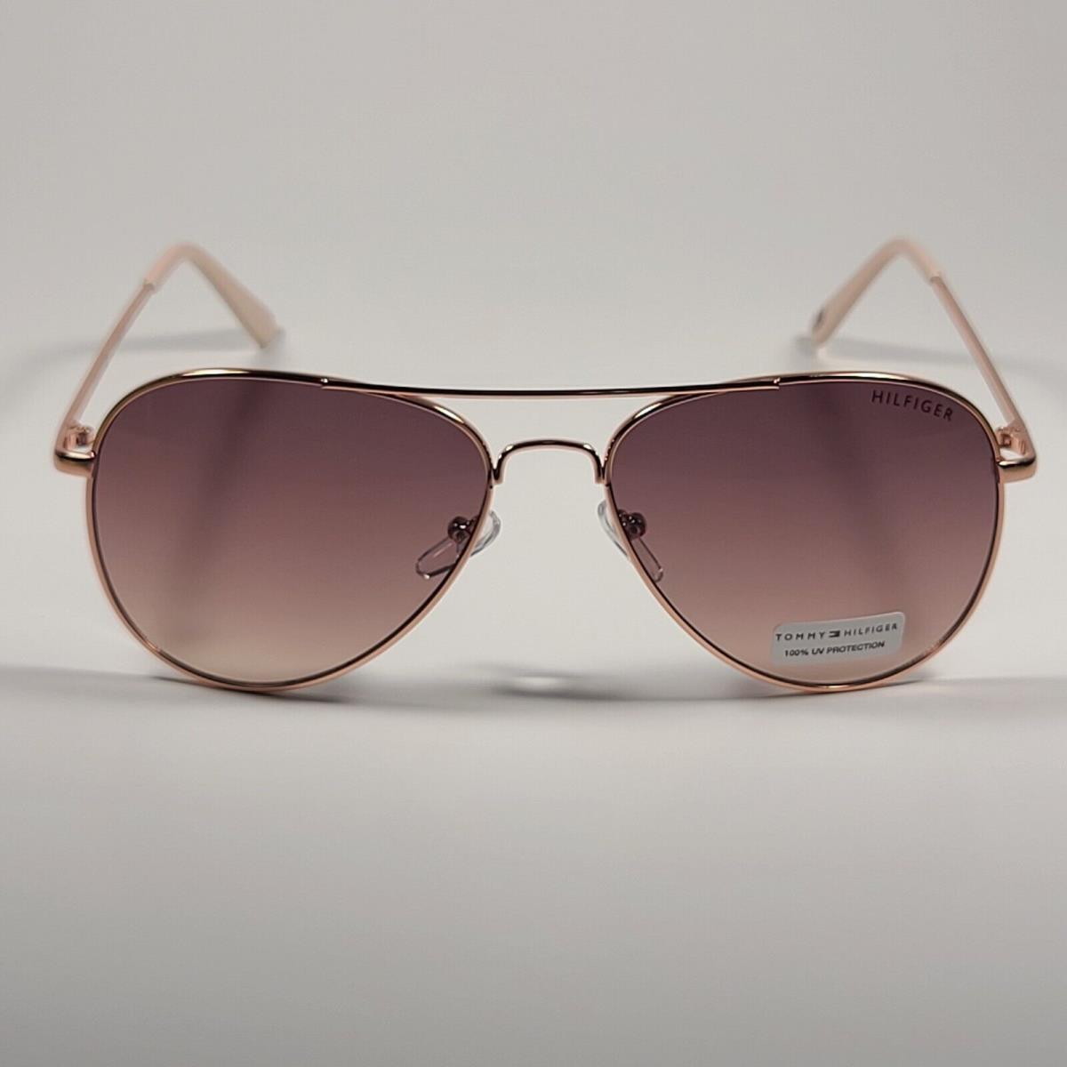 Tommy Hilfiger WP OL601 Aviator Sunglasses Rose Gold Frame Brown Gradient 57mm