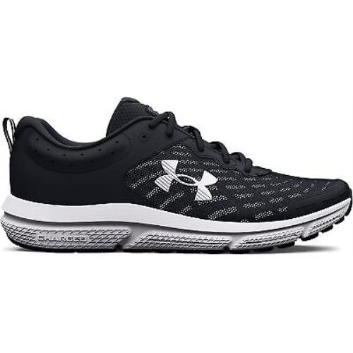 Under Armour Men`s Charged Assert 10 Wide 4E Running Shoe Black/black/white