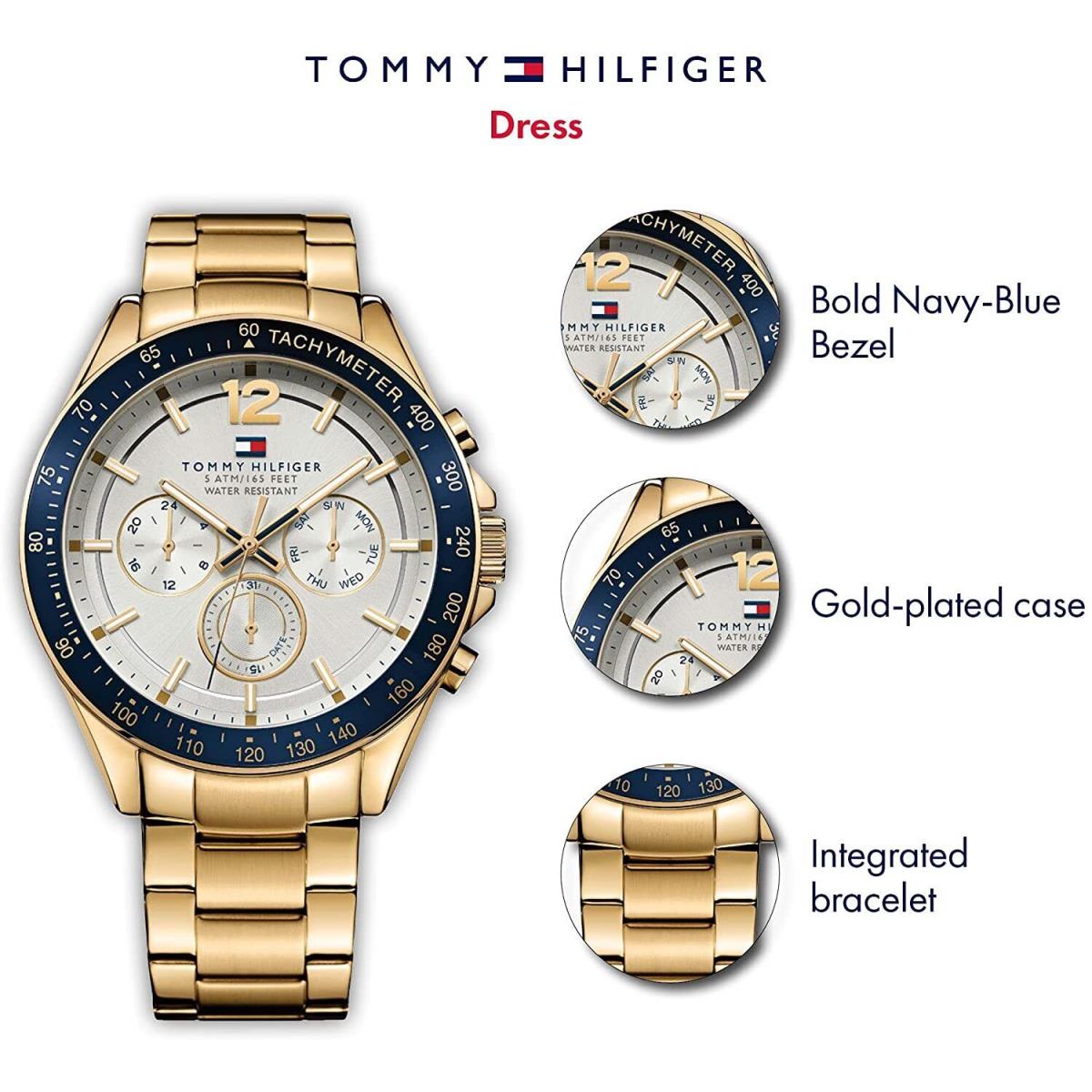 Tommy Hilfiger 1791121 Men`s Luke Sophisticated Sport Gold-tone White Dial Watch