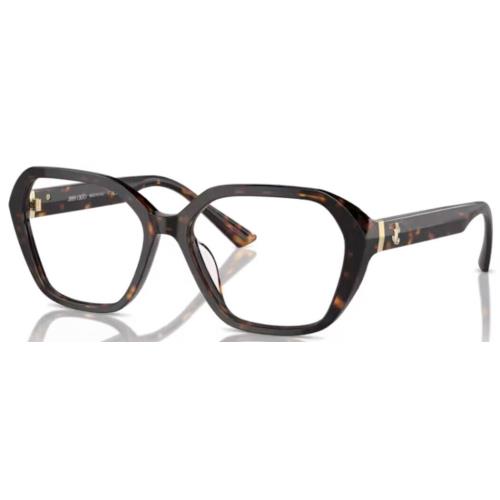 Jimmy Choo JC3013U 5002 Eyeglasses Women`s Havana Full Rim Butterfly Shape 55mm