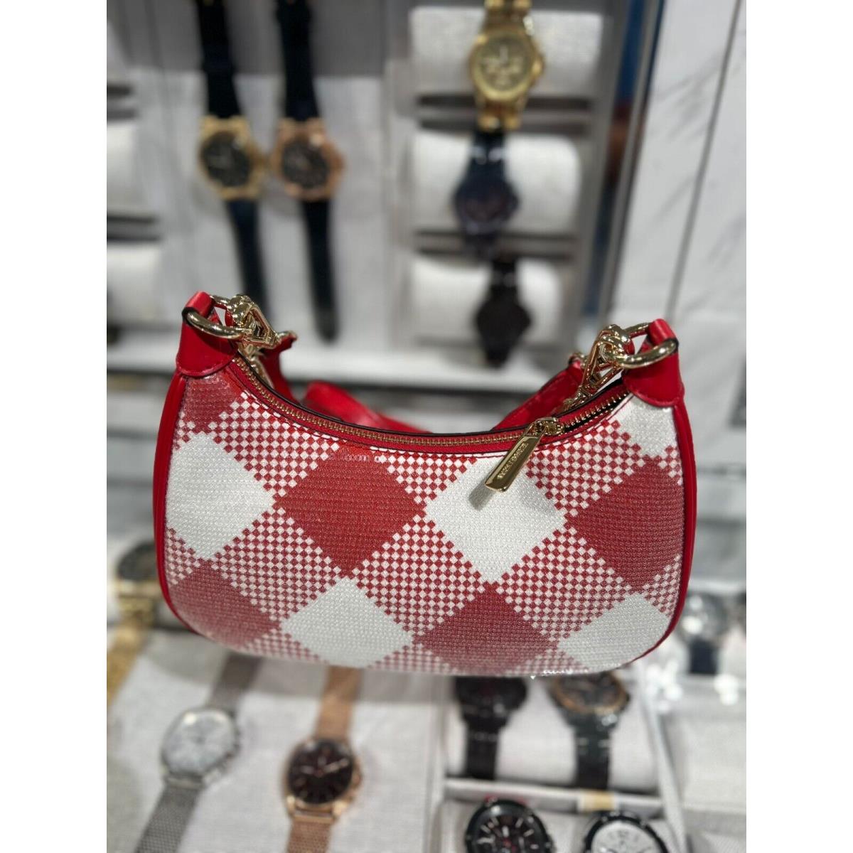 Michael Kors Cora Medium Pouchette Chain Crossbody Shoulder Bag Handbag Purse MK RED