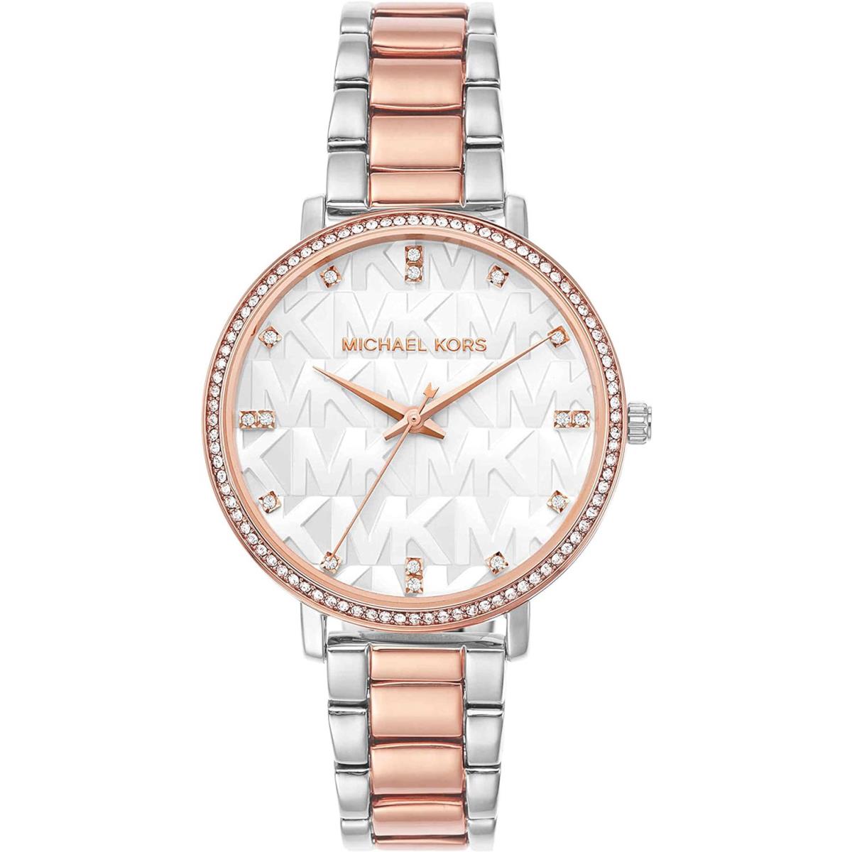 Michael Kors Pyper Stainless Steel Women`s 38mm Quartz Watch - Color Choices All Rose/Silver Logo