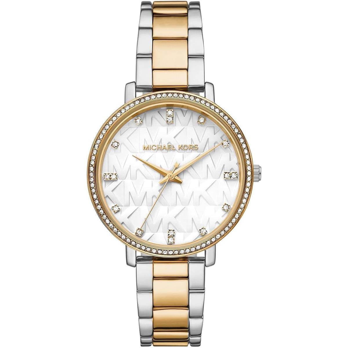 Michael Kors Pyper Stainless Steel Women`s 38mm Quartz Watch - Color Choices All Two Tone Logo