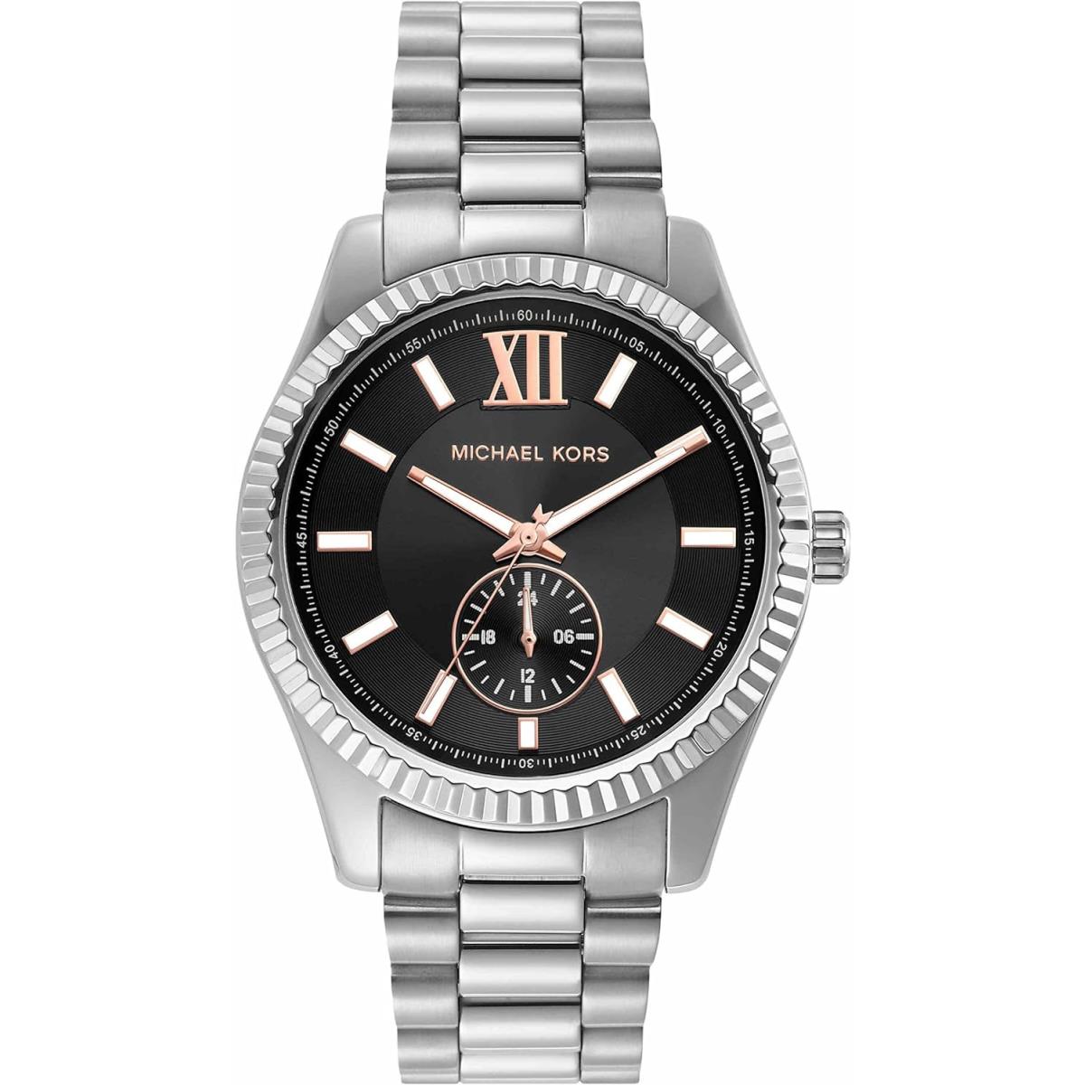 Michael Kors Lexington Men`s Watch Stainless Steel Bracelet Watch For Men All C Stainless Multifunction