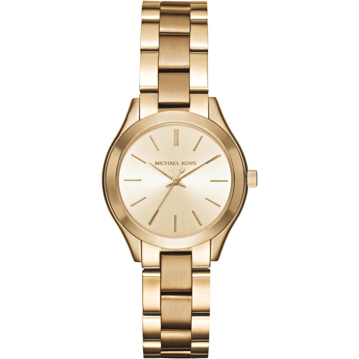 Michael Kors Slim Runway Stainless Steel Women`s Bracelet Watch All Styles All 33Mm Gold