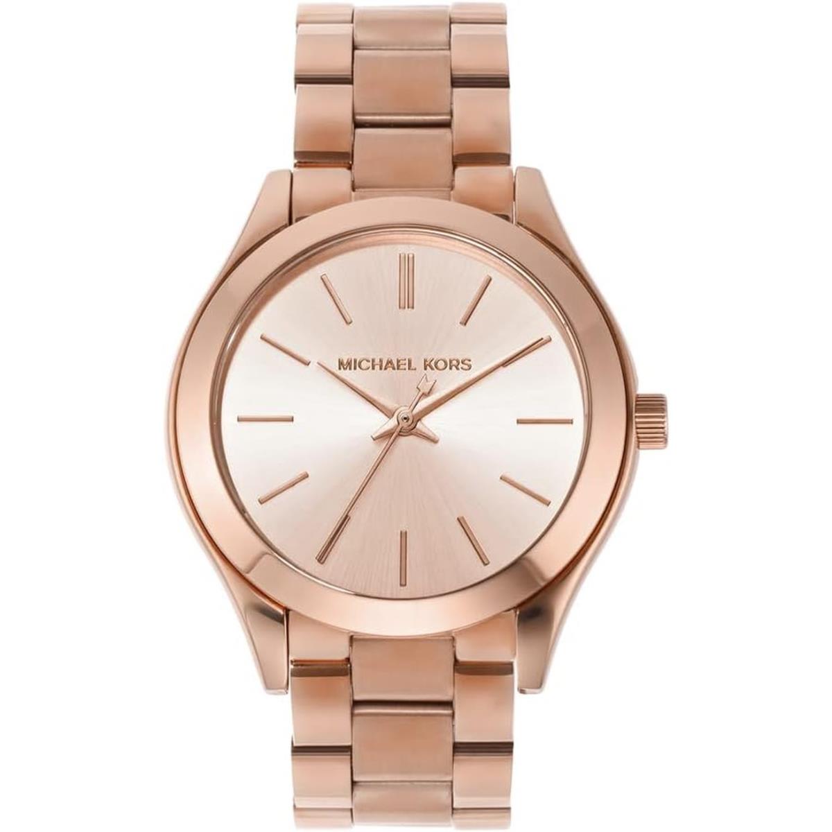 Michael Kors Slim Runway Stainless Steel Women`s Bracelet Watch All Styles All 33Mm Rose Gold